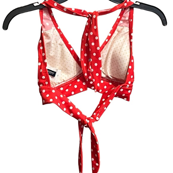 Red and white polka dot bikini top - Picture 3 of 4